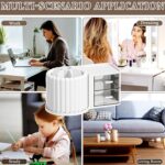 Rotating Pen Holder 360° Rotatable Multifunctional Desk Organizer Space-Saving Pen Stand for Office Home School White Compact Stationery Holder for Pens Pencils Scissors and Desk Supplies - Image 8