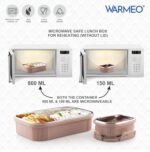WARMEO MICROMATE Microwave-Safe Stainless Steel Lunch Box, Bpa Free, Perfect for Office, School, Travelling, Combo(800ml+150 ml),Green - Image 5