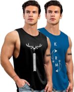 AUSK Men Vest || Gym Tshirt for Men || Karma Printed Sleeveless Regular Fit T Shirt for Mens - Image 6