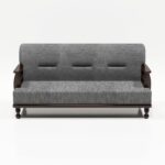 Wooden 5 Seater Sofa Set - 3+1+1, for Living Room, Drawing Room, Office & Lounge | Solid Sheesham Wood, Fabric (Brown) - Image 6