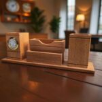 Wooden Pen Stand with Calendar Clock, Pillar Design Indian Flag Desk Organizer, Elegant Office Decor Gift for Professionals, Home Study Daily Utility Trending Desktop Accessory - Image 6