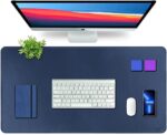 Premium Vegan Leather Desk Mat 90X45cm 2.4mm Thick&Padded|Laptop Mat/Extended Mouse Pad/Stitched, Reversible, Sturdy Deskspread | High Tear/Peel Strength|Anti-Slip,Splash-Proof| Black - Image 11