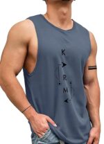AUSK Men Vest || Gym Tshirt for Men || Karma Printed Sleeveless Regular Fit T Shirt for Mens - Image 12