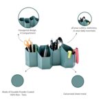 Elan Metal All In One Multifunctional Office Supplies Desk Organizer (Edgestationary, Moss Green) - Image 8