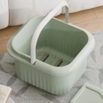 Enakshi® Portable Foot Soak Tub Foot Soaker Foot Bucket for Cleaning Travel Household Green|Health & Beauty | Nail Care Manicure & Pedicure | Spas Baths & Supplies - Image 3