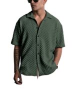 Casual Shirt for Men|| Shirt for Men|| Men Stylish Shirt||Button Down Shirts Half Sleeve Bubble Fashion Textured Shirt - Image 10