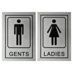 BUZZ COOL Gents Ladies Signage Self Adhesive Sticker For Washroom Toilet Restroom Glass Doors Wooden Doors Offices Hospitals Mall And Business Sign Stickers, Silver - Image 7