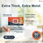 Pet Wipes for Dogs & Cats | 160 Count | 80 x Pack of 2 | Vet Recommended Grooming Wipes |Alcohol-Free Wet Wipes for Cats & Dogs|Pets Dry Bathing, Paw Cleaning| Aloe Vera, Jojoba Oil, Vitamin E - Image 5