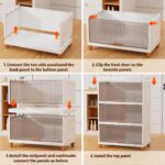 JD FRESH 5 Tier Foldable Plastic Rack for Storage/Kitchen Cupboard/Versatile and Sturdy Wardrobe for Clothes/Multipurpose Storage Organizer/Closet for Bedroom/Living Room/Laundry Room (Transparent) - Image 9