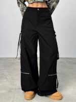 GRECIILOOKS Cargo Pants For Woman | Trousers For Womans |High Waist Cotton Trouser for Women – Flared Parachute Pants with Side Pockets |Womens Cargo Pant | Elegant for College & Events (Available in Plus Size) - Image 9