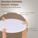 Modern Round Side Table, Home Decor for Living Room, Bed Side Tables for Bed Room, stools for Home, Furniture for Home, 2-Tier White Shelves, 30 x 30 x 40 cm - Image 4