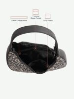 ZOUK Small Shoulder Bag | Vegan Leather Evening Bag for Women with Shoulder Strap, Zip Closure & Water-Resistant Lining | Stylish Handcrafted Purse | - Image 4