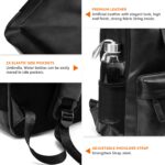 Amazon Basics Leather Laptop Backpack (15.6 Inch) | Water Resistant | Large Storage Compartments | Breathable Shoulder Straps | for Office, Travel or College (Black) - Image 7