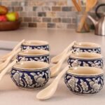 Maya | Hand-Painted Ceramic Soup Bowl Set of 6 with Spoons | 300ml Each | Multi-Purpose Serving Bowls for Soup, Snacks, Noodles | Elegant Gift Set | Microwave & Dishwasher Safe (Warli) - Image 6