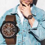 CRESTELLO Grey/Blue/Brown/Black Silicone Strap Analog Wrist Watch for Men (Silver/Blue/Brown/Black Dial) | CR-DSL042 - Image 6