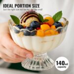 Birch & Co. Bowl Set of 6 - Ice Cream Glass Bowls Set - Elegant Dessert Serving Bowls for Ice Cream, Sundaes, Fruits & Snacks, Clear Glass Design, Durable, Perfect for Parties & Gifting, Scallop - Image 4