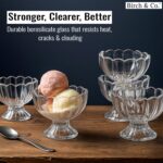 Birch & Co. Bowl Set of 6 - Ice Cream Glass Bowls Set - Elegant Dessert Serving Bowls for Ice Cream, Sundaes, Fruits & Snacks, Clear Glass Design, Durable, Perfect for Parties & Gifting, Scallop - Image 3
