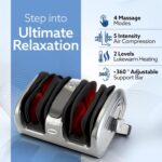 AGARO Elite Air Compress Foot Massager Corded Electric, Shiatsu Foot Massager, Kneading & Rolling Function, Lukewarm Heat, For Muscle Relief, Improving Blood Circulation, Includes Remote Control, Grey - Image 2