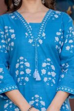 PARTHVI Women's Pure Cotton Printed Straight Kurta Set with Palazzo Pants & Dupatta- Ethnic Wear, Green - Image 10