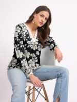 SheWill Thread Embroide Georgette Shirt Style Top with Button-Down Front, Colla Neckline, and Long Sleeves for a Chic and Elegant Everyday Look - Image 6
