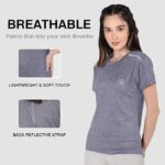 CHKOKKO Womens Active Sportswear Breathable Lightweight Half Sleeve Quick Dry Gym T Shirt Round Crew Neck Regular Fit for Workout Yoga Fitness - Image 3