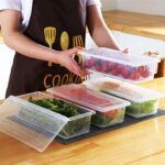 Fridge Storage Boxes - Set Of 6 With Drain Tray, Stackable Plastic Container | 1.5l Capacity, Transparent Grey, Ideal As Fridge Storage Containers, kitchen food storage container for home - Image 10