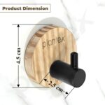 Plantex Wooden Wall Hanging Hook/Round Self Adhesive Robe Hooks for Kitchen/Bathroom/Bath Towel Hook/Stylish Home Decor Items - Pack of 4 (Black Wooden) - Image 2