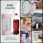 Autofy Electric Shaker for Gym Protein Shaker Bottle 100% Leakproof Design Multipurpose Use Coffee Lassi Milkshake BCAA Mixing Home Office Workout use *60 Mins Runtime* Anti-Skid Base (Pink - 650ml) - Image 4