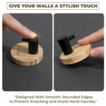 Plantex Wooden Wall Hanging Hook/Round Self Adhesive Robe Hooks for Kitchen/Bathroom/Bath Towel Hook/Stylish Home Decor Items - Pack of 4 (Black Wooden) - Image 3