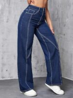 GRECIILOOKS Cargo Jeans for Women – Wide Leg High Waist Baggy Denim Pants | Casual Straight Fit Trousers with Utility Pocket Design - Image 6