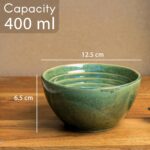 The Earth Store Sage Creamy Ceramic Bowls Set of 2 & Tea Cup Set of 6 Microwave & Dishwasher Safe Bowls for Serving Soup, Salad, Snacks, Pasta | Snack Bowl 400ML, Tea Cups 220ML (Color May Vary) - Image 9
