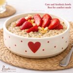 Ceramic Salad Bowl-Snacks Ceramic Plates - Set of 3 (5.5 inch, 6.5 inch, 7.5 inch), Pure Love Red Heart Flat Stackable Serving Bowls | Valentine Gifts for him/her | Best for Gifting - Image 2