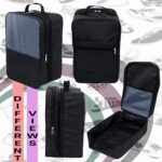 SNDIA 14 Inch Travel Shoe Bag Multipurpose Portable Travelling Shoe Storage Bag Footwear Organiser Bag - Black - Image 8