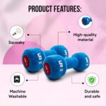 Goofy Tails Gym Series Dumbbell Plush Dog Toy | Light Chewers | Plush Toy | Soft Dog Toys for Puppy | Great for Playing Fetch and Retrieve (Blue) - Image 3