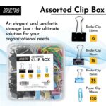 BRUSTRO Assorted Clip Box | Includes 120 Paper Clips-28mm & 56 Binder Clips (25mm- 6 pcs| 19mm- 15 pcs| 15mm- 35pcs) | Home, Office, Stationery use, Ideal for Kids and Adults, Reusable, Flexible - Image 5