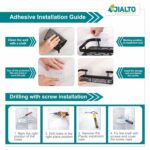 JIALTO 2 Pcs Self Adhesive Bathroom Shelf for Wall | Bathroom Organizer Without Drill | Wall Mounted Bathroom Shelves | Aluminum Bathroom Organizer Rack for Bathroom Accessories (Black) - Image 8