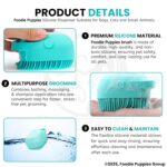 Foodie Puppies Dog Bath Brush Body Scrubber Shampoo Dispenser Tick Remover - (Silicone Dispenser Brush) for Shower Bathing and Shedding Soft Silicone Brushes for Pet Puppy Dogs Cat Rabbit Horse - Image 3