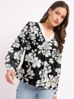 SheWill Thread Embroide Georgette Shirt Style Top with Button-Down Front, Colla Neckline, and Long Sleeves for a Chic and Elegant Everyday Look - Image 8