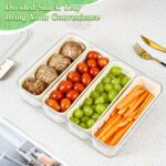 Vasukie Divided Fridge Storage Boxes With 4 Serving Veggie Tray with Lid and Handle, Fridge Organizer with Removable 4 Compartment, Fridge Storage Containers (4 Compartment-1PC) - Image 7
