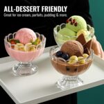 Birch & Co. Bowl Set of 6 - Ice Cream Glass Bowls Set - Elegant Dessert Serving Bowls for Ice Cream, Sundaes, Fruits & Snacks, Clear Glass Design, Durable, Perfect for Parties & Gifting, Scallop - Image 2