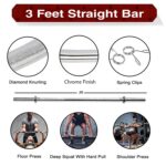 BULLAR Home Gym Set, 8kg to 20kg with 3 Straight Curl Rod and 2 Dumbbell Rods, Gym Combo, and Home Workout Equipments with PVC Weights Plates (16kg Set) - Image 4