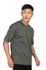 SHODOX® Men Oversized T Shirt Solid Dotted Design | Round Neck Loose Fit Drop Shoulder Casual Cotton T-Shirt for Men - Image 3