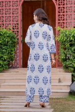 PARTHVI Women's Pure Cotton Printed Straight Kurta Set with Palazzo Pants & Dupatta- Ethnic Wear, Green - Image 17