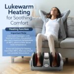 AGARO Elite Air Compress Foot Massager Corded Electric, Shiatsu Foot Massager, Kneading & Rolling Function, Lukewarm Heat, For Muscle Relief, Improving Blood Circulation, Includes Remote Control, Grey - Image 4