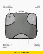 Gotrippin Packing Cubes for Travel, 6 in 1 Water Resistant Travel Organizer Pouch Set (4 Cubes+ Drawstring Bag+ Cosmetic Pouch), Luggage Suitcase Wardrobe Organiser Bags (Grey),Polyester - Image 6