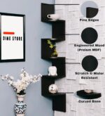 Dime Store Engineered Wood Wall Shelf Corner Shelf Home Decor Item,Glossy Finish,Set of 5,White - Image 14