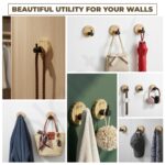 Plantex Wooden Wall Hanging Hook/Round Self Adhesive Robe Hooks for Kitchen/Bathroom/Bath Towel Hook/Stylish Home Decor Items - Pack of 4 (Black Wooden) - Image 6