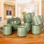 The Earth Store Sage Creamy Ceramic Bowls Set of 2 & Tea Cup Set of 6 Microwave & Dishwasher Safe Bowls for Serving Soup, Salad, Snacks, Pasta | Snack Bowl 400ML, Tea Cups 220ML (Color May Vary) - Image 11