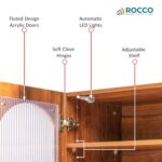 Rocco Stellar Multipurpose Storage Cabinet for Living Room, Kitchen, Office, Sideboard (Teak Brown, Medium Size with Upper Shelf) - Image 4