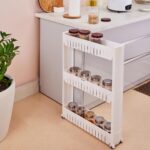 Amazon Basics Slim Rolling Storage Rack – 3-Tiered Shelf Plastic Slide-Out Organizer | Space-Saving, Multipurpose | for Kitchen, Bathroom, Laundry, Pantry & Utility Storage | Floor Standing | White - Image 7